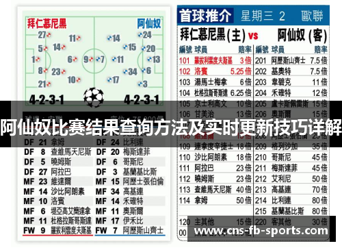 阿仙奴比赛结果查询方法及实时更新技巧详解 阿仙奴比赛结果查询方法及实时更新技巧详解