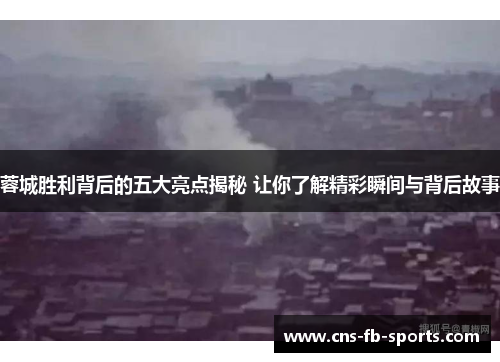 蓉城胜利背后的五大亮点揭秘 让你了解精彩瞬间与背后故事